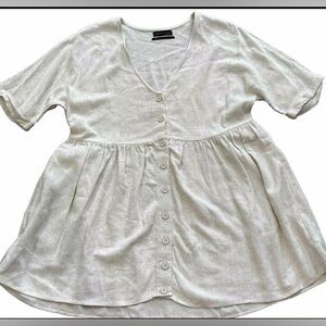 Urban Outfitters Women’s Sz S Linen Blend Blake Button Up Frock Lagenloch dress